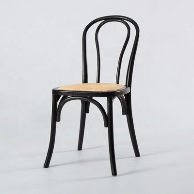 Mahogany chinês e material de ratão móveis domésticos nórdicos quadro de madeira banquete cadeira de jantar com madeira maciça empilhável