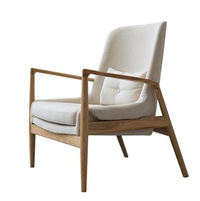 Cadeira de sofá único de madeira estofada cinza/verde para mobiliário de sala de estar moderna