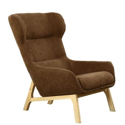 65cm*52cm*93cm Modern Lounge Chair com segurança e pernas de madeira maciça em vermelho/amarelo/verde/azul/branco/café/cinzento/rosa