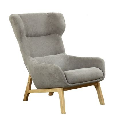 65cm*52cm*93cm Modern Lounge Chair com segurança e pernas de madeira maciça em vermelho/amarelo/verde/azul/branco/café/cinzento/rosa