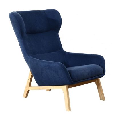 65cm*52cm*93cm Modern Lounge Chair com segurança e pernas de madeira maciça em vermelho/amarelo/verde/azul/branco/café/cinzento/rosa