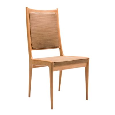 Mobiliário da sala de jantar Madeira maciça Cadeiras de costas altas com estofamento de tecido em design nórdico