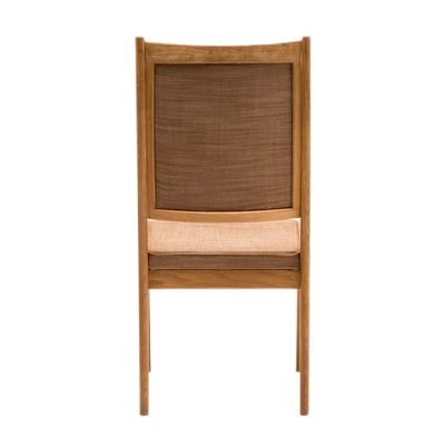 Mobiliário da sala de jantar Madeira maciça Cadeiras de costas altas com estofamento de tecido em design nórdico