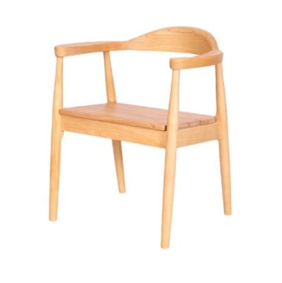 Restaurante Mobiliário de Sala de Jantar Cadeira de Braços de Madeira Moderna com Estrama de Madeira Sólida e Assento de PU