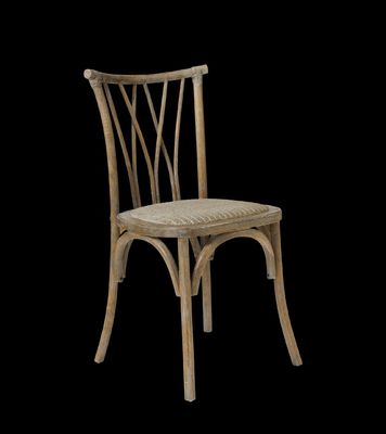 Cadeira de madeira vintage X Cross Back para evento de casamento no hotel restaurante banquete jantar cadeira de casamento empilhável e antiga