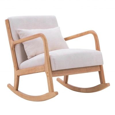 Mobiliário de sala de estar de estilo europeu Madeira estofada de madeira maciça Sofá balançador cadeira com embalagem de correio