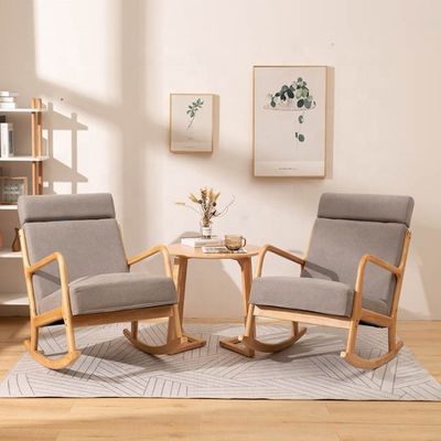 Mobiliário de sala de estar de estilo europeu Madeira estofada de madeira maciça Sofá balançador cadeira com embalagem de correio