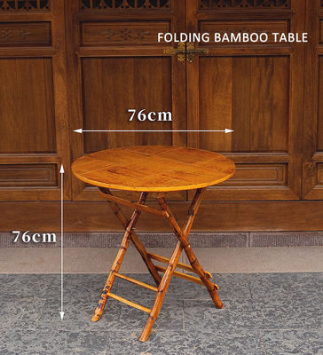 Outdoor Garden Party Leisure Adult Size Mesa dobrável de bambu para mobiliário e lazer ao ar livre
