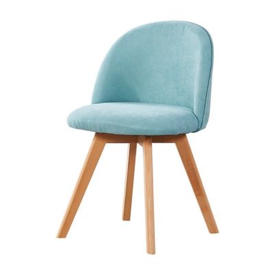 Cadeira de sala de jantar de estilo nórdico moderno com pernas de madeira e assento estofado