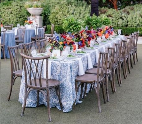 Antigüidade Casamento Evento Vintage X Cross Back Cadeira de madeira empilhável com assento de espuma de rotão