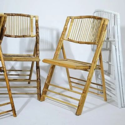 Moderno estilo de design madeira rústica de bambu dobrável cadeira de jantar ao ar livre para evento festa móveis casamento