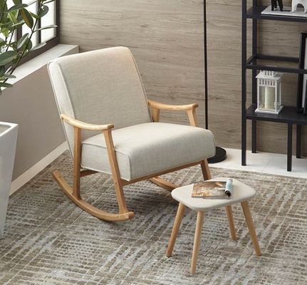 Prática cadeira de balanço de madeira de esponja de alta densidade para sala de estar estilo europeu