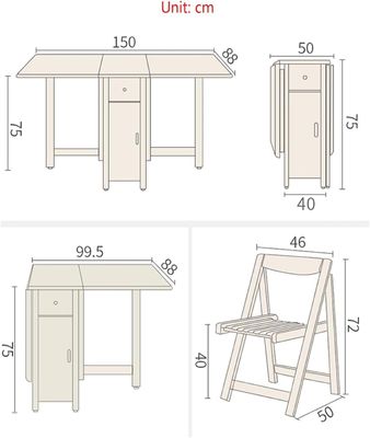 Solid Wood Nordic Design cadeira de jantar dobrável em cor natural / personalizada