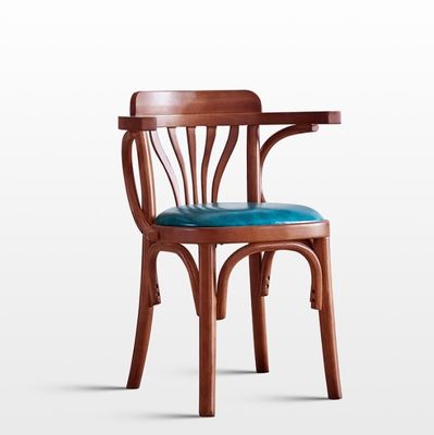 Modelo de design contemporâneo Cadeira de restaurante de madeira maciça estofada para distribuição de móveis domésticos
