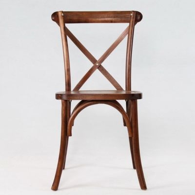 Estilo de design antigo D50*W42*H88CM Cadeiras de madeira empilháveis com espinha X Cruzada para restaurantes e móveis Morden