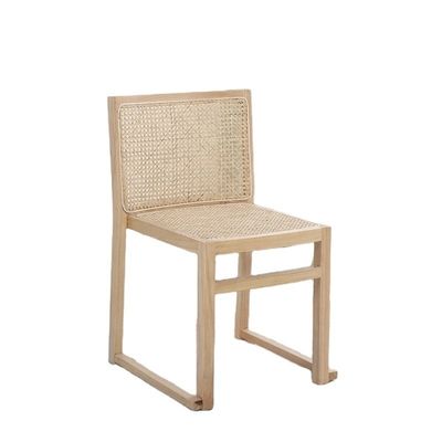 Mobiliário de sala de jantar Rattan real Cadeira de jantar de madeira maciça para lazer empilhável e nórdico
