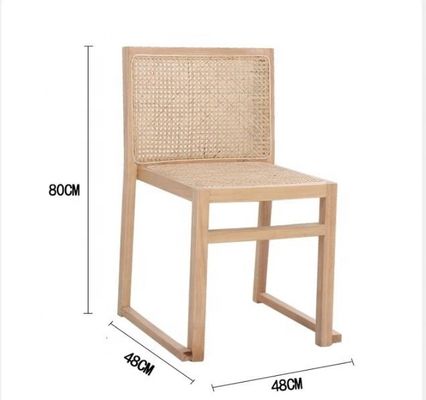 Mobiliário de sala de jantar Rattan real Cadeira de jantar de madeira maciça para lazer empilhável e nórdico