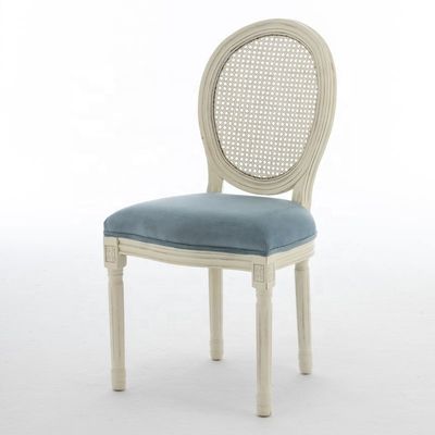 Antique Design Europe Vantage Interior de madeira maciça redonda Cane Rattan Back Cadeira de jantar para estilo tradicional na Europa