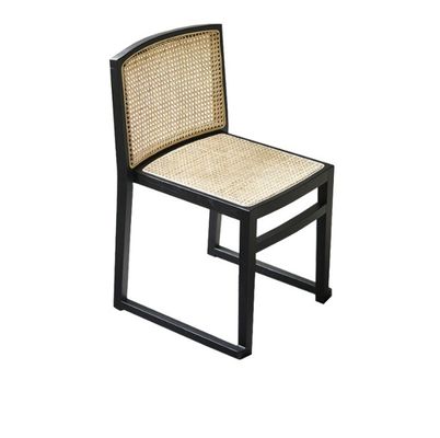 Cadeira de refeição em rotão empilhada Cadeira sem braços de madeira personalizada para sala de jantar W49CM*D42.5CM*H80CM