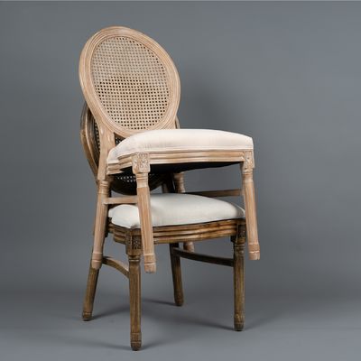 NO Cadeira de banquete de madeira sólida dobrada Louis para eventos Cadeira de casamento e eventos nórdicos D54*W53*SH44.5*H76.5