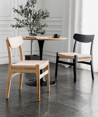 Mobiliário de Sala de Jantar Personalizado Cadeira de Jantar de Madeira Nórdica Cadeira de Rattan