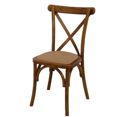 Embalagem de correio Cadeiras de madeira X Cross Back para design antigo em restaurantes e casamentos