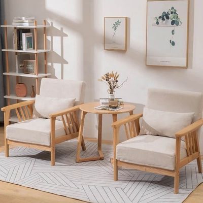 Poltrona moderna de madeira maciça A combinação perfeita de estilo e conforto para a sua sala de estar