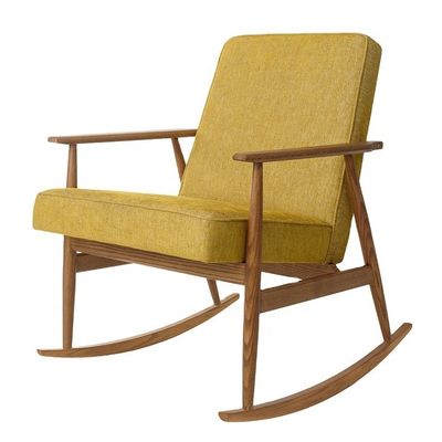 Mobiliário moderno de sala de estar Sofá balançador de madeira Silla de veludo de tecido
