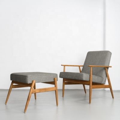 Mobiliário moderno de sala de estar Sofá balançador de madeira Silla de veludo de tecido