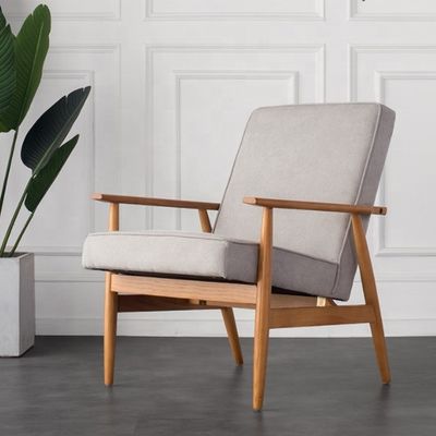 Mobiliário moderno de sala de estar Sofá balançador de madeira Silla de veludo de tecido