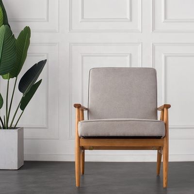 Mobiliário moderno de sala de estar Sofá balançador de madeira Silla de veludo de tecido