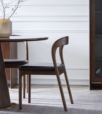 Cadeira de Restaurante Moderna de Madeira Sólida Nórdica Estofada Cadeiras de Jantar com Dimensões W48.5cm*D55.2cm*H77cm