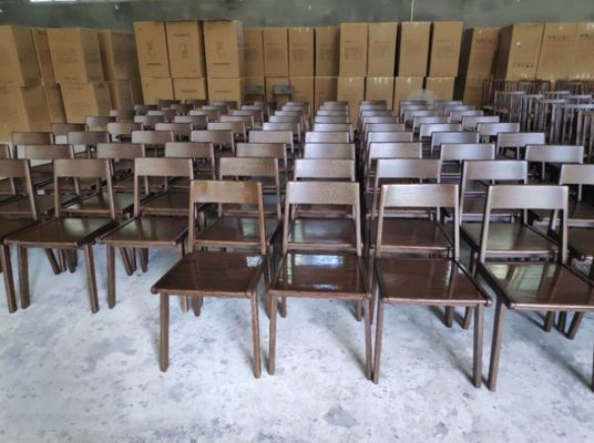Cadeiras de mesa de madeira maciça em estilo clássico nórdico para móveis de restaurante