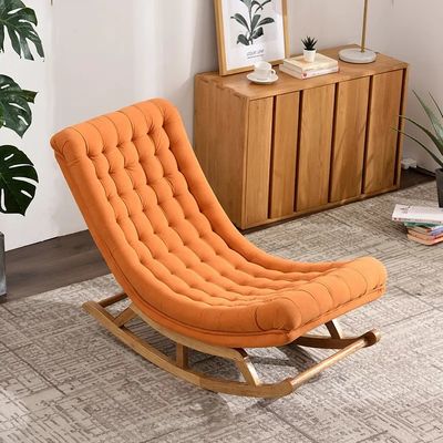 Serviço OEM Aceito Madeira Sólida Tecido Tufted Único Recreio Sofá balançando Cadeira NO dobrado