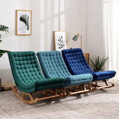 Serviço OEM Aceito Madeira Sólida Tecido Tufted Único Recreio Sofá balançando Cadeira NO dobrado
