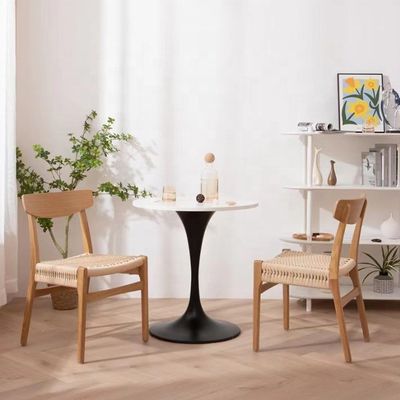 Mobiliário clássico de sala de jantar e sala de estar Bom design Cadeiras antigas de carvalho de madeira Wishbone com assento de corda