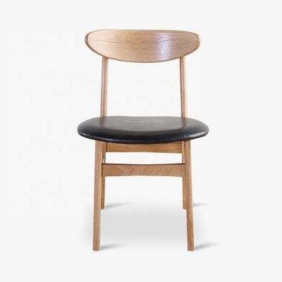 Cadeira de restaurante de estilo europeu de couro PU estofada de madeira para design moderno e luxuoso