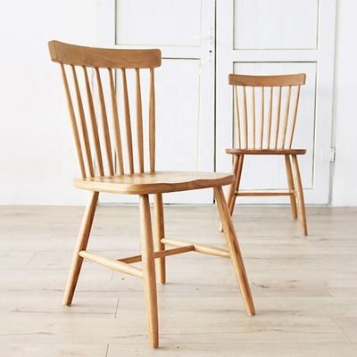 Cadeira de jantar de madeira maciça moderna e sem dobragem para decoração de sala de jantar