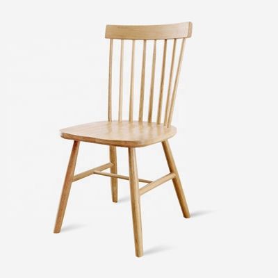Cadeira de jantar de madeira maciça moderna e sem dobragem para decoração de sala de jantar