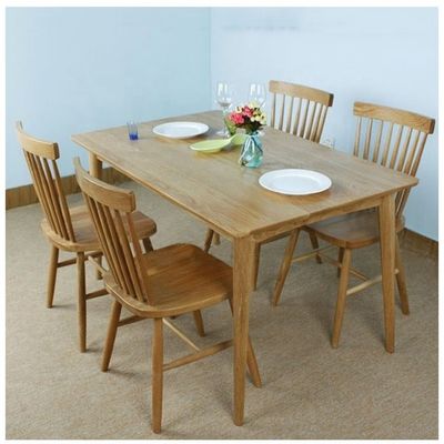 Cadeira de jantar de madeira maciça moderna e sem dobragem para decoração de sala de jantar