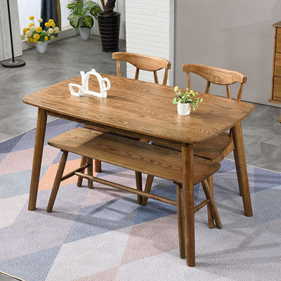 Conjunto de mesa de jantar de madeira maciça para casamentos de material de madeira de design clássico familiar