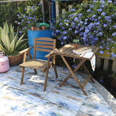 Embalagem de correio Y Conjuntos de mobiliário de pátio externo durável com madeira maciça Conjunto de refeição moderna e cadeiras de jardim