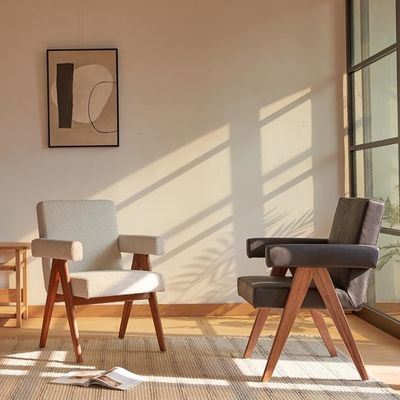 NO Dobrado Último Design Mobiliário para o Lar Cadeira de sala de estar estofada com cadeiras de acento de madeira maciça
