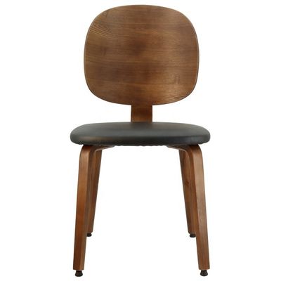 Casa Mobiliário Cadeira de jantar de madeira com estofamento de couro ou tecido e artesanato superior