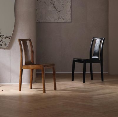 Cadeiras de jantar de madeira sólida de design único para restaurantes