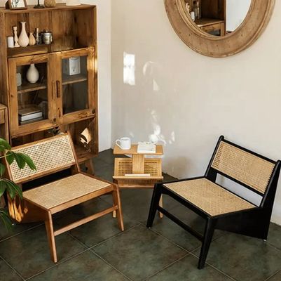 OEM/ODM Moderno Estilo Rattan Madeira Sala de estar criativa Patio Rattan cadeira cadeira traseira Perfeito para apartamento
