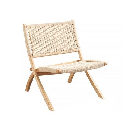 Sala de estar Cadeira de Rattan Tecido Madeira Sólida Rattan Dobrado Refeição com Mobiliário Exterior de Último Design
