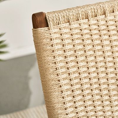 Sala de estar Cadeira de Rattan Tecido Madeira Sólida Rattan Dobrado Refeição com Mobiliário Exterior de Último Design