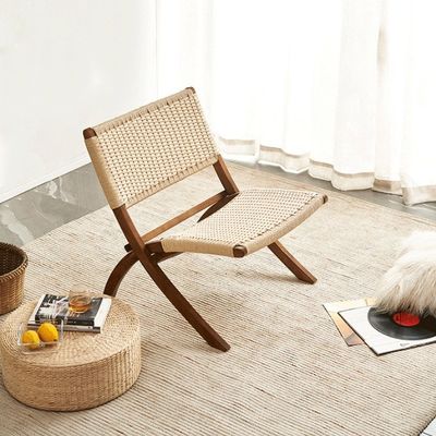 Sala de estar Cadeira de Rattan Tecido Madeira Sólida Rattan Dobrado Refeição com Mobiliário Exterior de Último Design