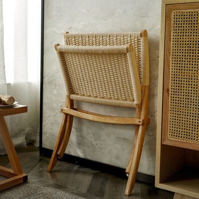 Sala de estar Cadeira de Rattan Tecido Madeira Sólida Rattan Dobrado Refeição com Mobiliário Exterior de Último Design